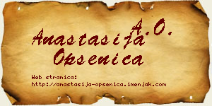 Anastasija Opsenica vizit kartica